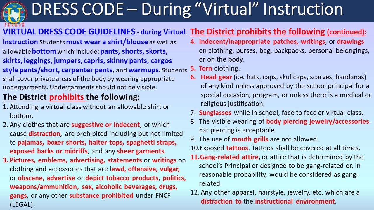 United ISD Announces Dress Code for Virtual Instruction – LaredoBuzz.Com