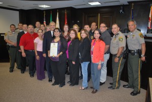 The Webb County Coalition of Community Partners poses with the signed proclamation after this morning’s announcement.  