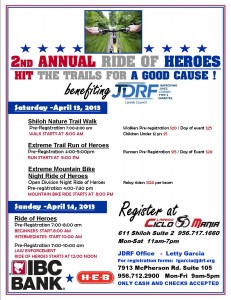 JDRF 2013 2nd annual ride of heroes flyer