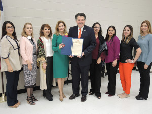Group of UISD Counselors and Mayor